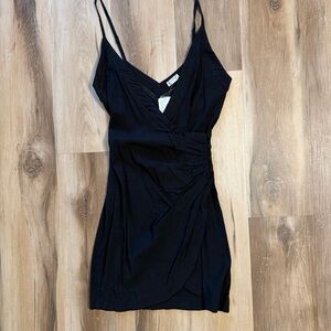 Free People Black Wrap Mini Dress | NWT | Size M | Adjustable Straps